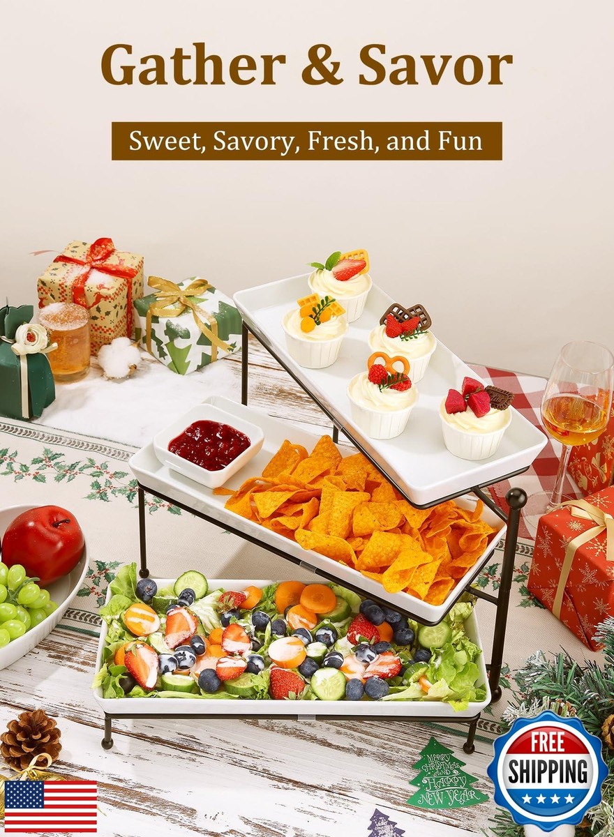 Sweese 738.101 3 Tiered Serving Stand - Food Display Stand With Round Porcelain - View #9