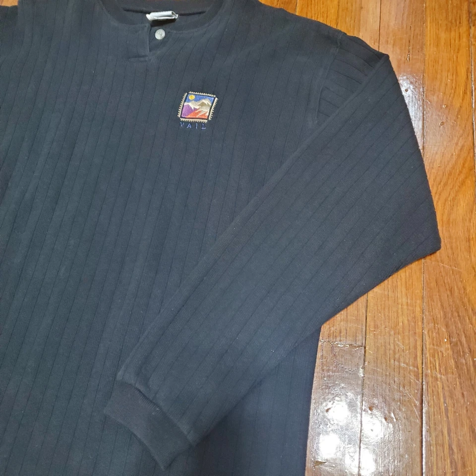 Винтажный свитшот Vail Colorado с вышитым логотипом 90-х Hanley черный размер XL для взрослых - Изображение 3 из 4