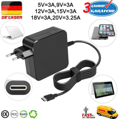 Laptop Notebook Ladegerät 65W USB C Ladekabel für Samsung Galaxy Book4 3 2 Pro
