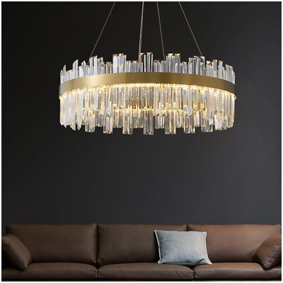 Moderner Kristall Luxus LED Kronleuchter Gold Leuchten Decken Pendelleuchte