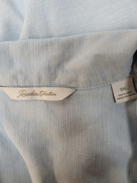 Paradise Collection  short sleeve casual  blue shirt size 2xl   / we2938 r1 t13 - Image 3 of 4