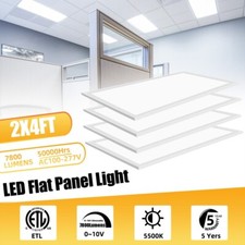 ETL 75W 2 4FT LED Panel Light 5000K Ceiling Lighting Troffer Recessed Edge-Lit