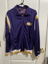 Vintage Starter NBA Los Angeles Lakers Long Sleeve Full Zip Sweater Sz Large