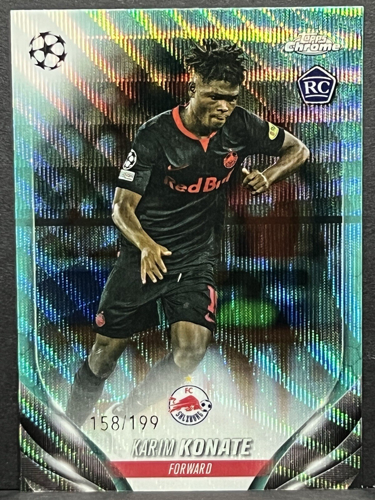 2023-24 Topps Chrome UEFA KARIM KONATE RC AQUA WAVE REFRACTOR #30 158/199 RBS