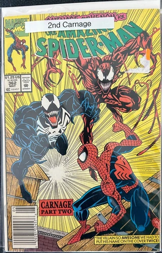 Amazing Spider-Man #362 Newsstand 2nd Carnage Fn / VF
