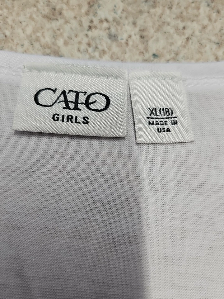Camiseta blanca de manga corta con estampado gráfico de piña talla XL de Cato para niñas jóvenes Foto 4 de 4