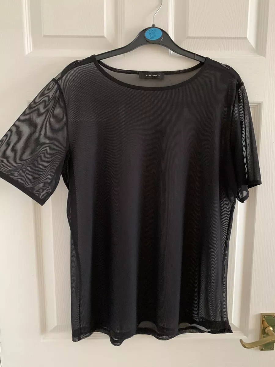 Primark Atmosphere Black Mesh Net Top