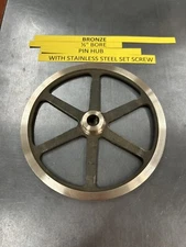 RARE BOSTON GEAR G-1222 BRONZE PULLEY 6” DIAMETER 1/2” BORE FOR ROUND BELT