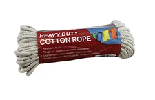 100 Ft #6 Cotton Clothesline Rope 1/4” Braided Heavy Duty Multi-Purpose