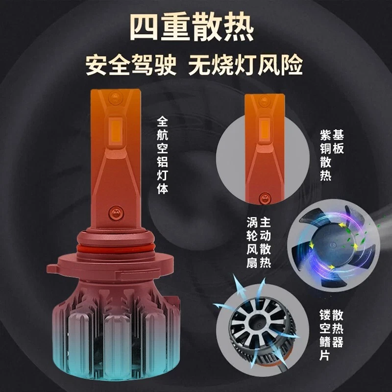 9005 9006 LED Headlights Kit Combo Bulbs 6000K High Low Beam Super White Bright - Image 4 of 4