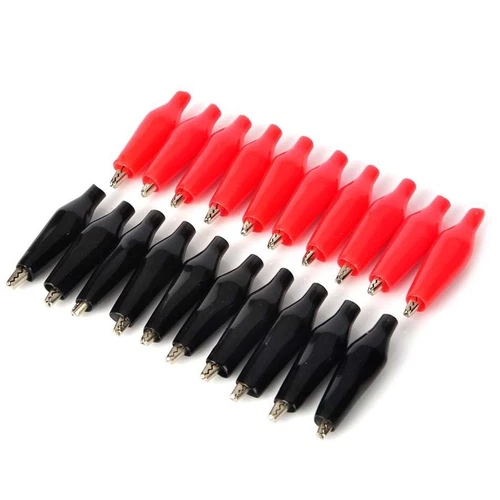 Alligator Crocodile Clips Test Electrical Clamps Insulated Connectors Black Red - Picture 2 of 8