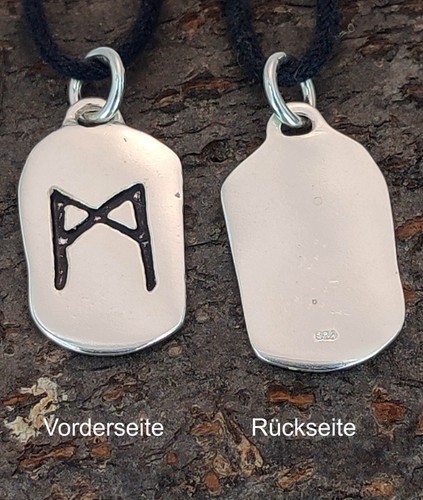 Colgante de cadena 925 plata alfabeto futhark runas runa todas las letras ABC runas - Imagen 112 de 132