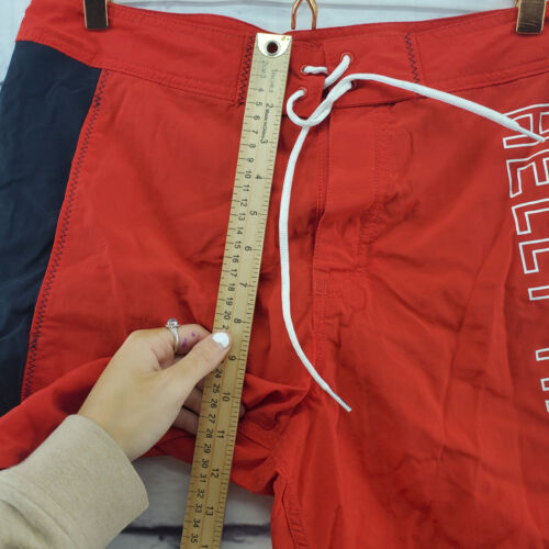 HELLY HANSEN Board Shorts 32 Swim Trunks Laceup Mesh Lined Red Black - Picture 4 of 9