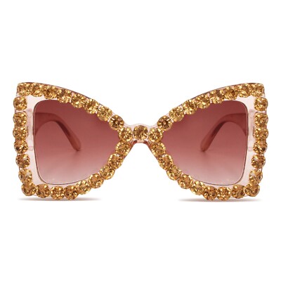 Bling Bedazzled Rhinestone Sunglasses for Women Sparkly Glitter Diamond Rave ...