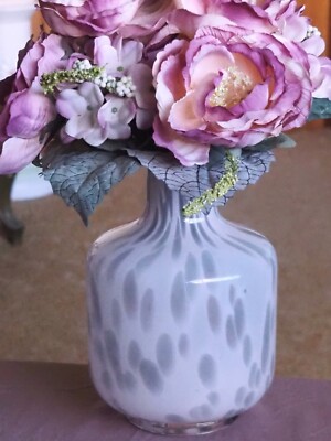 Anko Pink Speckled Glass Vase. Made in China. 20cms Tall.