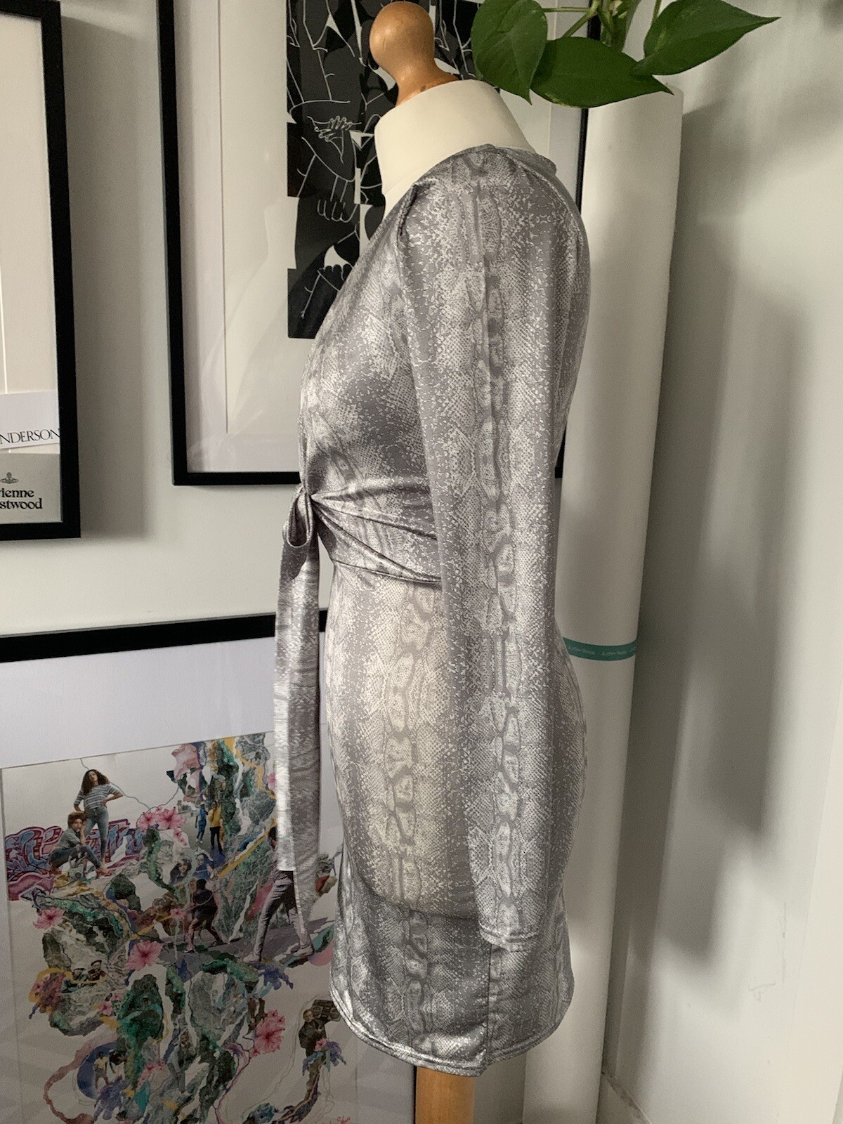 Missguided silver python print stretchy bodycon p… - image 6