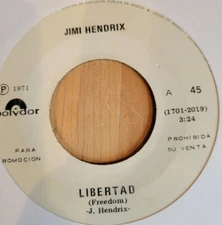 Jimi Hendrix  "Freedom (Libertad) "    Mexico    7"   white label promo   VHTF