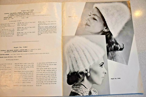 1963 Bernhard Ulmann Peak of Fashion in Hats Knit Crochet Pattern Booklet #74 - Picture 4 of 8