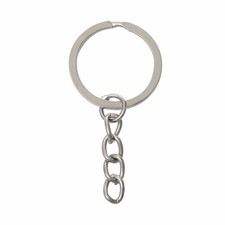 Key Chains Round Silver Tone NEW ONE INCH  5.1cmx2.4cm(2"x1") WHOLESALE LOT