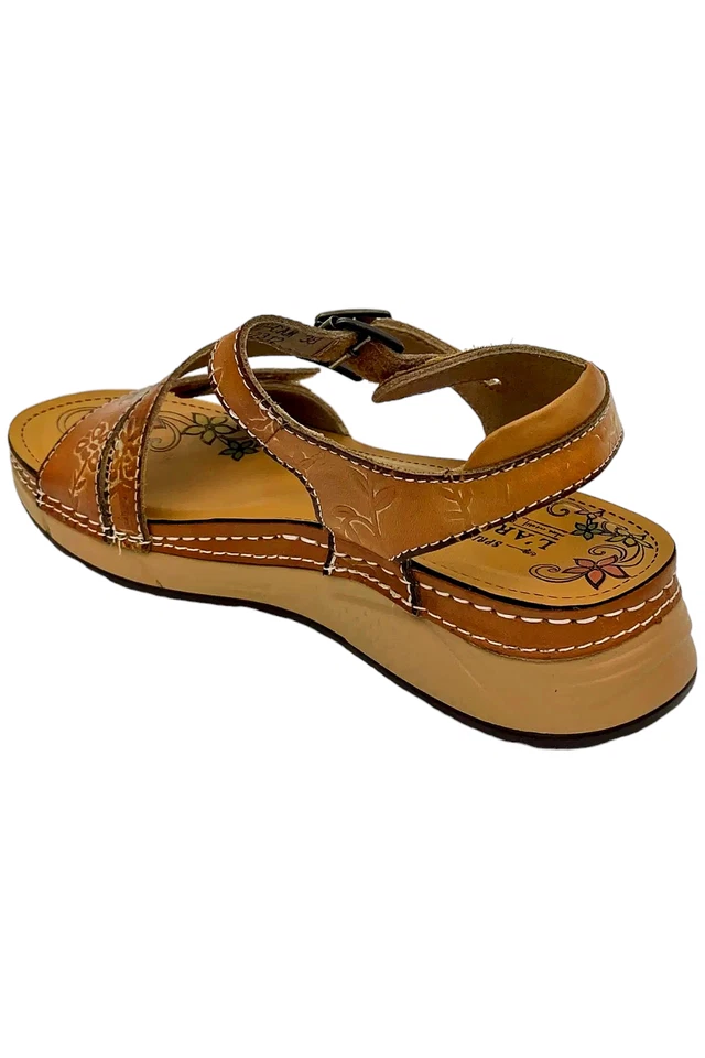 L'Artiste x Jane & Coco Leather Sandals Camel - Image 3 of 3