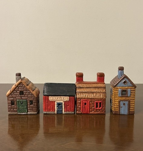 Handmade Hobbyist 3” Ceramic Christmas Village 24pc Inn Church Stable Train Tree - Picture 6 of 20