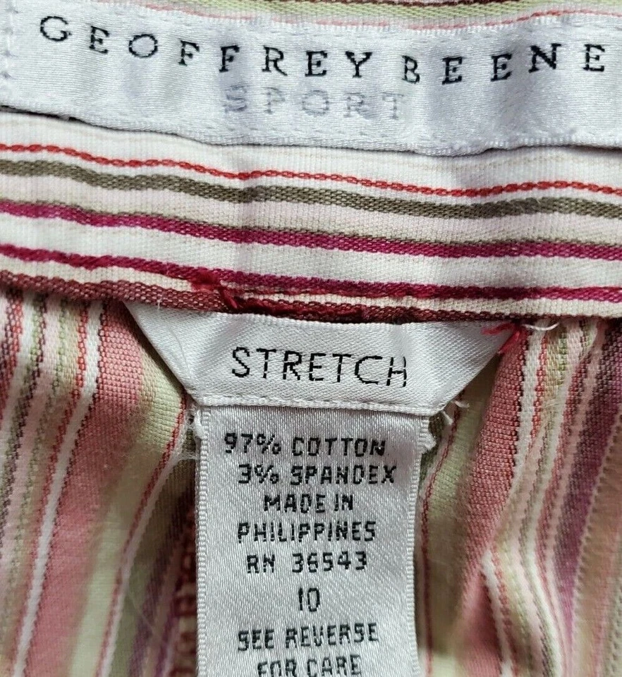 Женские брюки-капри Geoffrey Beene размер 10 разноцветные в полоску - Изображение 2 из 4