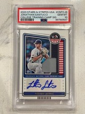 JONATHAN SANTUCCI 2023 Panini USA Baseball Stars & Stripes PSA 10 Jersey AUTO