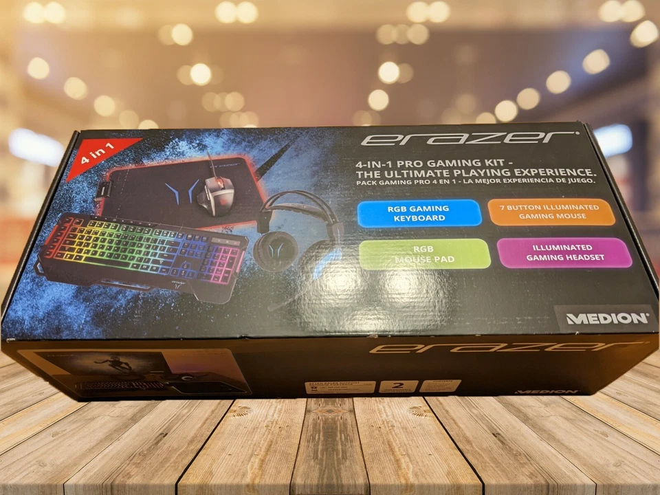 4 in 1 Pro Gaming Kit w. Illuminated Keyboard, Headset, Mouse & Pad (MEDION) - Image 3 of 4