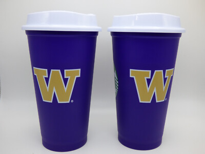 Starbucks - 2022 Campus Collection Reusable Cup - U of Wash - 16 oz - Set of 2