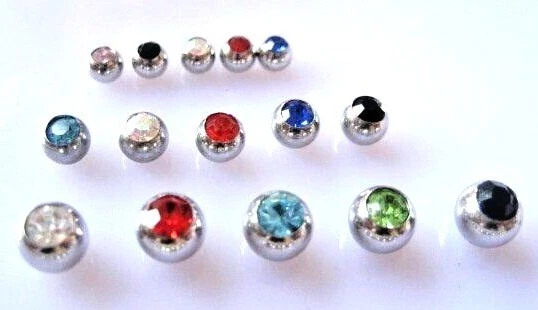 Bolas de repuesto gema superior pequeños extremos de repuesto barra barra cuerpo piercing joyería Foto 4 de 4