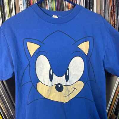 Vintage Sonic Hedgehog Big Head Face Graphic T Shirt Size Sega