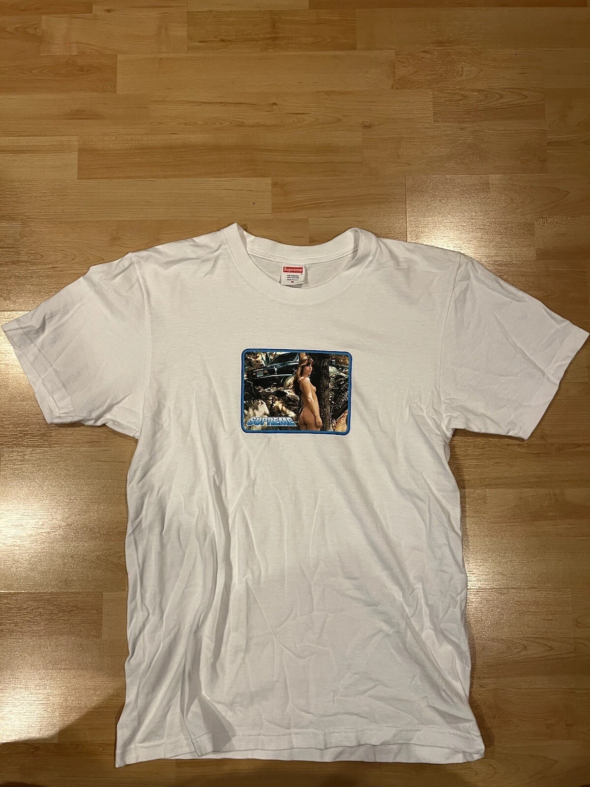 T shirt fille d'occasion SS17 Supreme Larry Clark taille M blanc