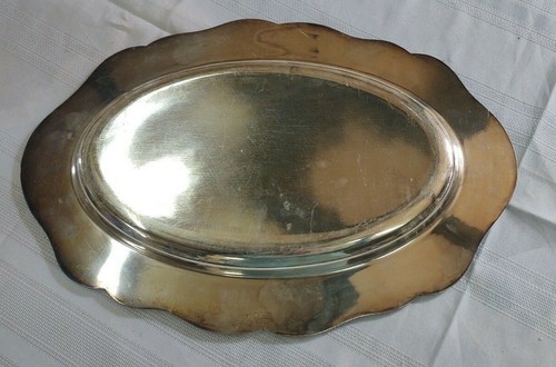 SHEFFIELD SILVER PLATED OVAL SCALLOPED TRAY - Picture 7 of 7