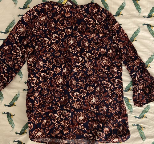 Gloria Vanderbilt Women's Nova Blouse - Batik Stamp Midnight Affair, Small - Picture 6 of 6
