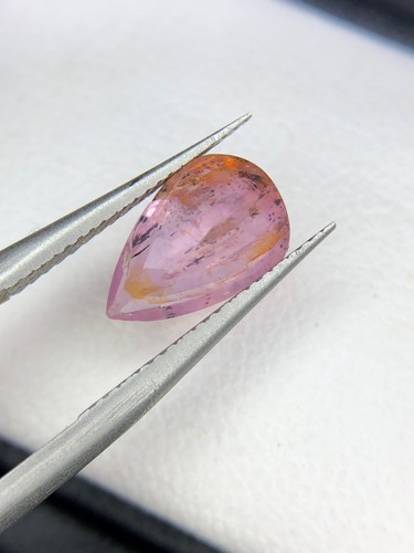 2 Ct Natural Sapphire Orangish pink color pear shape Gemstone From Afghanistan - Picture 4 of 10