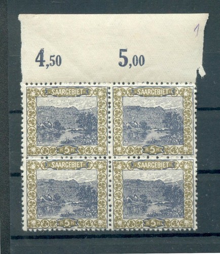 Saar 53 CORNER EDGE FOUR BLOCK** MNH MINT (y72302