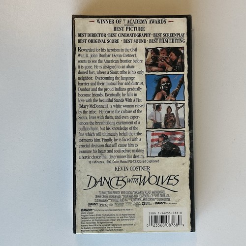 Dances with Wolves Orion Home video VHS 8768 Sealed Hi-Fi Stereo CC BRAND NEW. - Picture 3 of 8