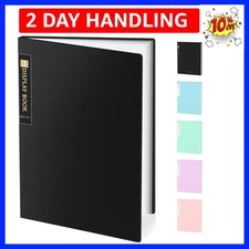 18-Pocket Binder with Plastic Sleeves 8.5x11, Heavy Duty Art Portfolio Folder...