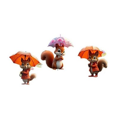 Eichhörnchen Gartenpfahl Set 3-tlg Acryl 15cm mehrfarbig für Garten Pflanzgefäße