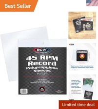 100 Pack Polypropylene Vinyl Record Sleeves for Standard 7-Inch Singles - Clear