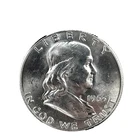 1963 D  Franklin 50c Half Dollar Bu-Unc. 90% Silver Coin # 79