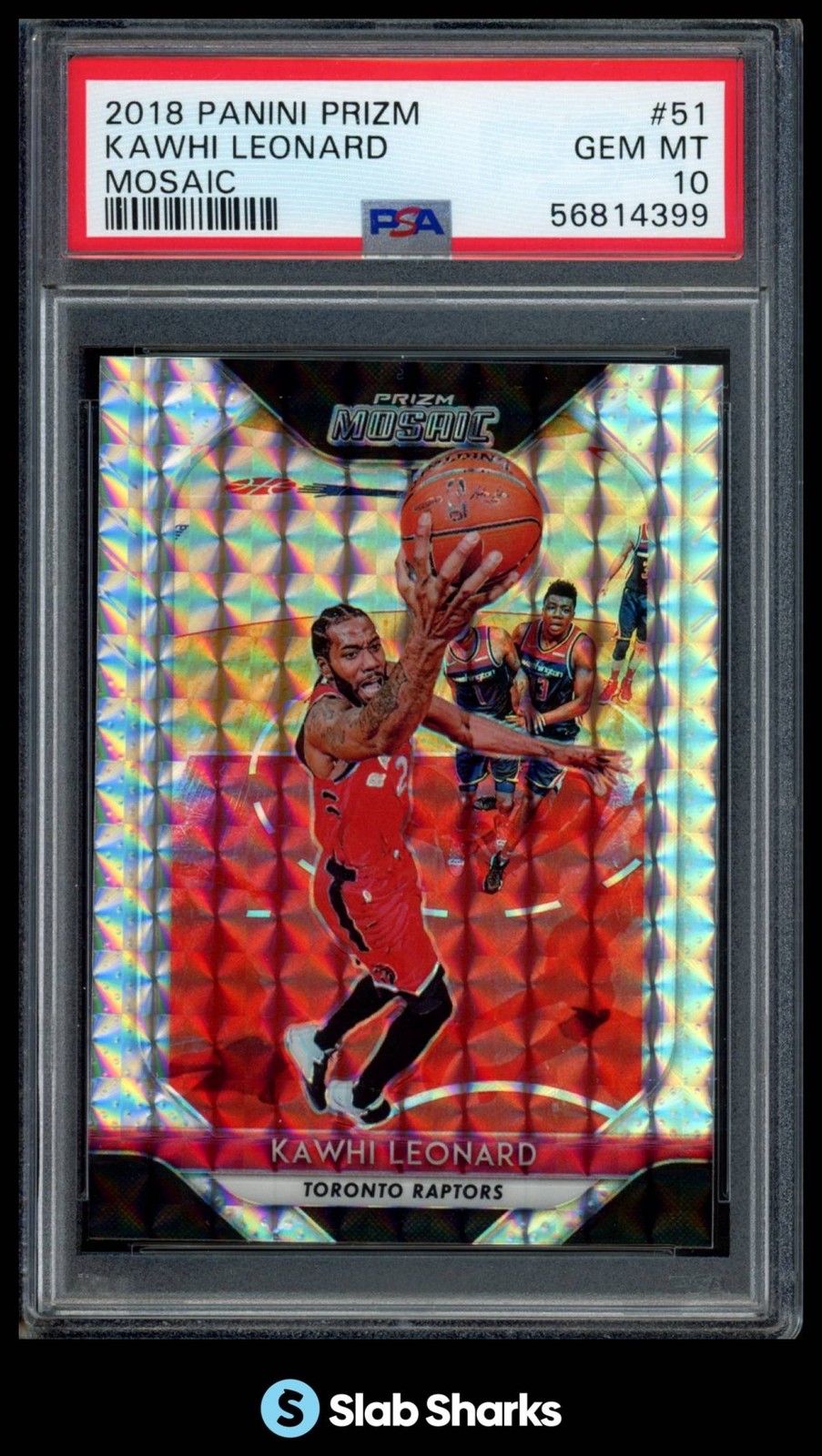 2018 PANINI MOSAIC #51 KAWHI LEONARD MOSAIC PRIZM TORONTO RAPTORS PSA 10