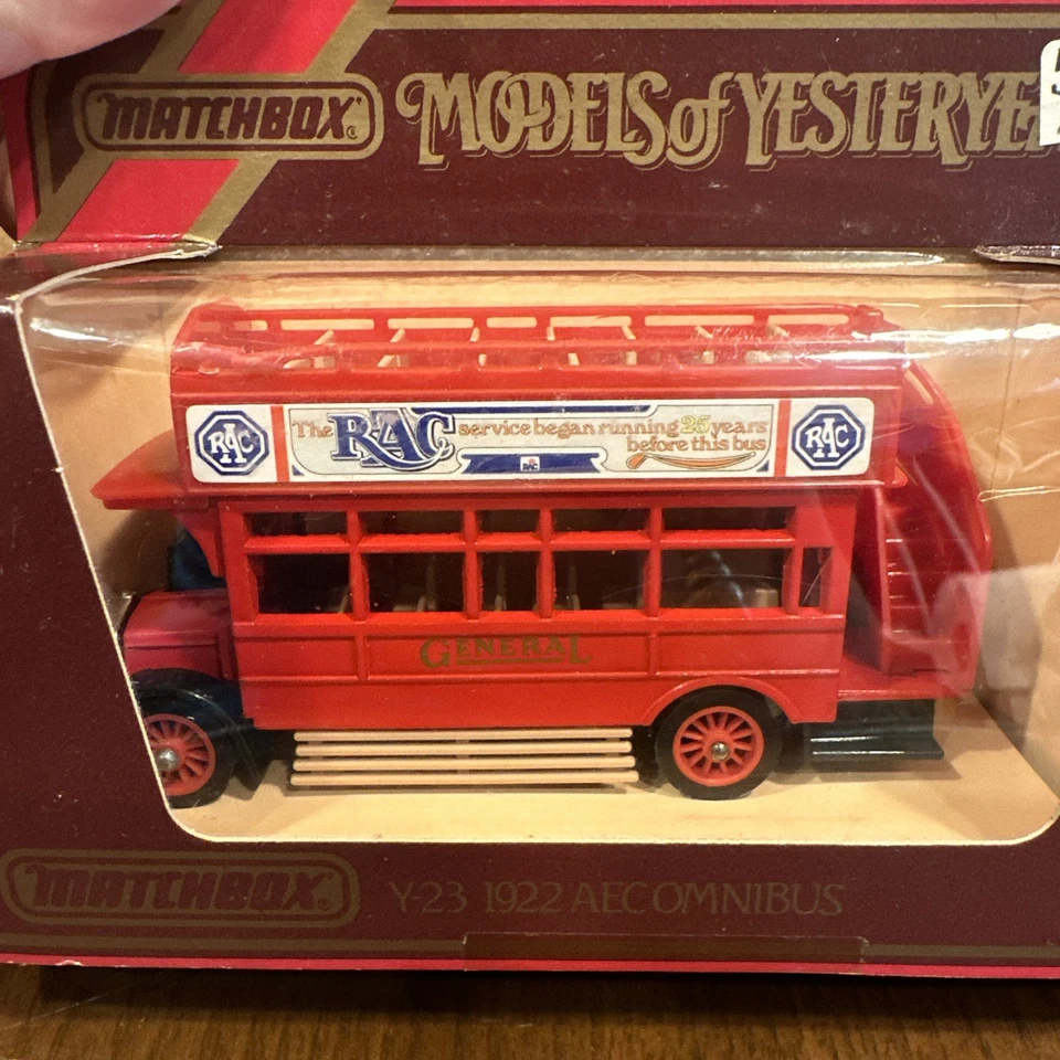 Matchbox Models of Yesteryear Y23 1922 Aecomnibus RAC New In Box Fast Shipping  - Image 4 of 4