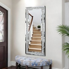 Crystal Full Length Mirror Bathroom Vanity Mirror Decorative Wall Accent Mirrors