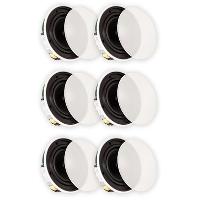 Theater Solutions TSQ670 Flush Mount 70 Volt Speakers with 6.5'' Woofers 3 Pairs