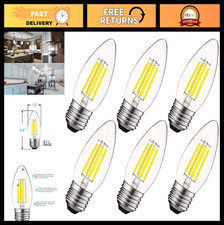 5W Vintage E26 Candelabra LED Bulbs 60W Equivalent, 550 Lumens, Dimmable, Clear