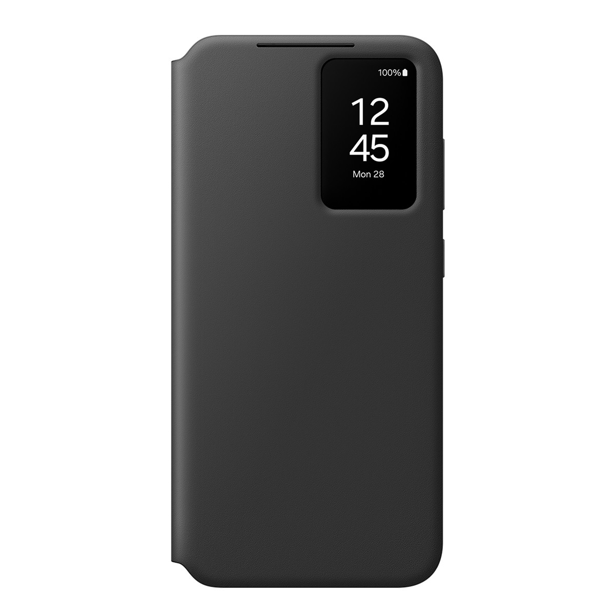 Étui Smart View pour Galaxy S24 FE avec fente carte en simili cuir noir