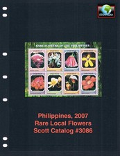 $8.00 Scott Value - 2007 PHILIPPINES Flowers s/s Orchids scarcer CV MNH NH UMM