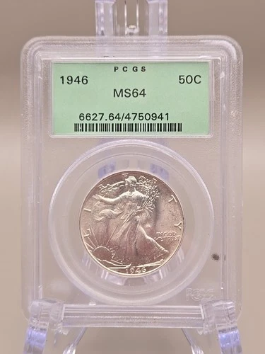 1946 Walking Liberty Half Dollar 50c PCGS MS 64 - Old PCGS Holder