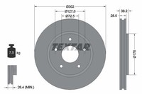 2X Textar Bremsscheibe 92181503 FüR Chrysler Dodge Passend FüR Fiat